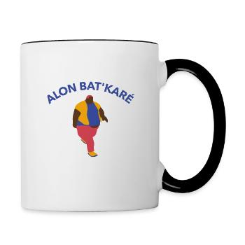 Alon bat'Karé - Lustiger kreolischen Humor 974 - Tasse zweifarbig - Weiß/Schwarz - Rechts