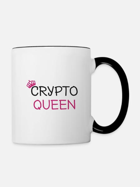 Crypto Queen - Tasse zweifarbig - Weiß/Schwarz