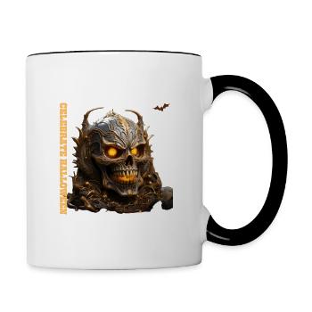 Déguisement tête de mort d'Halloween - Mug contrasté - blanc/noir - Droite