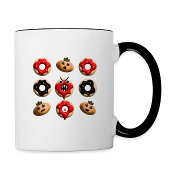 Halloween Donut sehr bissig. - Tasse zweifarbig - Weiß/Schwarz - Rechts