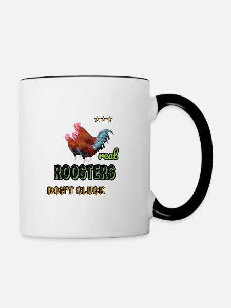 Echte Hähne - Tasse zweifarbig - Weiß/Schwarz