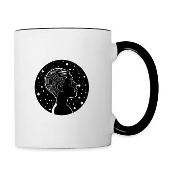 Universe in my mind - Contrasting Mug - white/black - Right