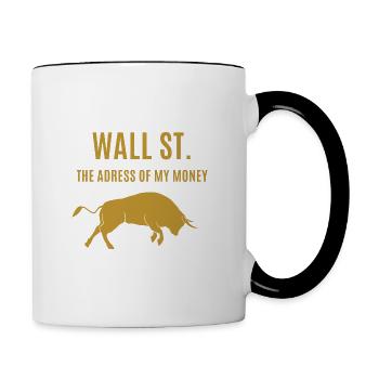Wall Street - The Address Of My Money - Gold - Tasse zweifarbig - Weiß/Schwarz - Rechts