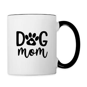 Dog Mom - Tasse zweifarbig - Weiß/Schwarz - Rechts