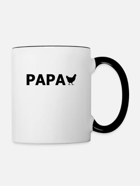 Papa Huhn - Tasse zweifarbig - Weiß/Schwarz