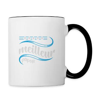 meilleur papou - Mug contrasté - blanc/noir - Droite