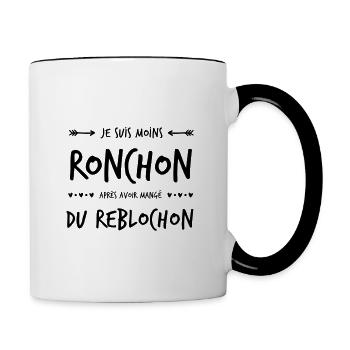 Reblochon fromage raclette - Mug contrasté - blanc/noir - Droite