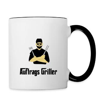 BBQ Grillen - Tasse zweifarbig - Weiß/Schwarz - Rechts