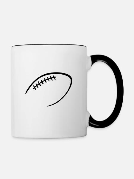American Football Kontur Silhouette - Tasse zweifarbig - Weiß/Schwarz