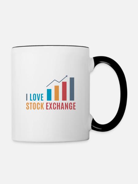 Börse / Wall Street - I love Stock Exchange - Tasse zweifarbig - Weiß/Schwarz
