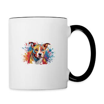 Mode pour les amoureux des chiens - Montrez votre amour pour les pitbulls - Mug contrasté - blanc/noir - Droite