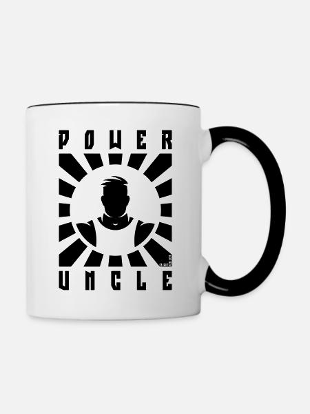 Power Uncle (Strahlen / Black) - Tasse zweifarbig - Weiß/Schwarz
