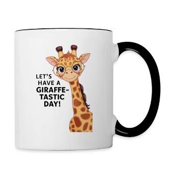Let’s have a fantastic day - Funny giraffe - Contrasting Mug - white/black - Right