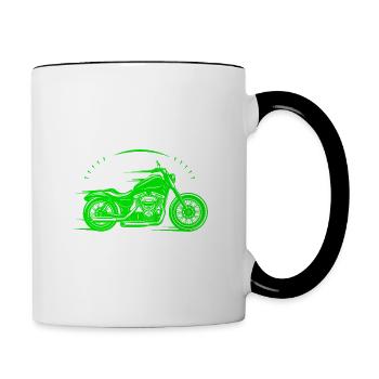 Moto - motorbike - Machine - Lifestyle - Mug contrasté - blanc/noir - Droite