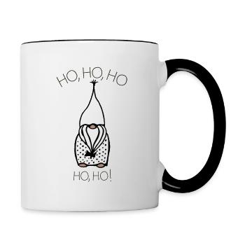 Gnomin de Noël Ho, ho, ho - Mug contrasté - blanc/noir - Droite