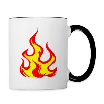Feuer - Tasse zweifarbig - Weiß/Schwarz - Rechts