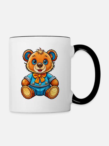Schmucker Teddy - Tasse zweifarbig - Weiß/Schwarz