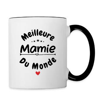 Meilleure mamie du monde - Mug contrasté - blanc/noir - Droite