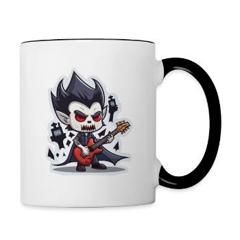 Guitar-strumming Vampire - Contrasting Mug - white/black - Right
