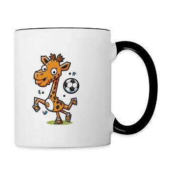 Torgefährliche Giraffe - Tasse zweifarbig - Weiß/Schwarz - Rechts