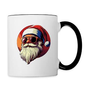 Cool Santa Claus - Contrasting Mug - white/black - Right