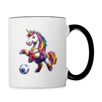 Unicorns Soccer / Soccer Unicorn - Contrasting Mug - white/black - Right