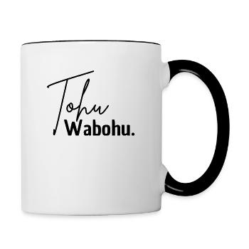 "Tohu Wabohu – Das kreative Chaos des Lebens!" - Tasse zweifarbig - Weiß/Schwarz - Rechts