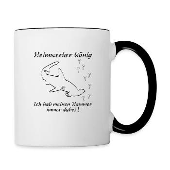 Heimwerker König - Hai - Tasse zweifarbig - Weiß/Schwarz - Rechts