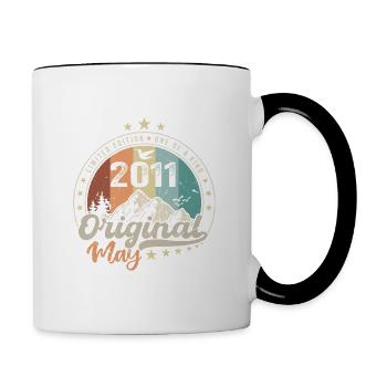 Mai 2011 Originelles Geburtstagsgeschenk Mai 2011 - Tasse zweifarbig - Weiß/Schwarz - Rechts