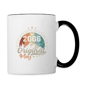 Mai 2006 Original Geburtstagsgeschenk Mai 2006 - Tasse zweifarbig - Weiß/Schwarz - Rechts