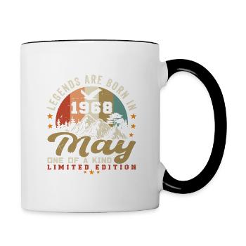Mai 1968 Geburtstagsgeschenk Mai 1968 - 1968 Mai - Tasse zweifarbig - Weiß/Schwarz - Rechts