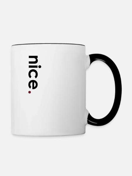 Nice Vertikal schwarz - Tasse zweifarbig - Weiß/Schwarz