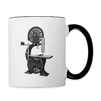 Scie à ruban vintage - Mug contrasté - blanc/noir - Droite