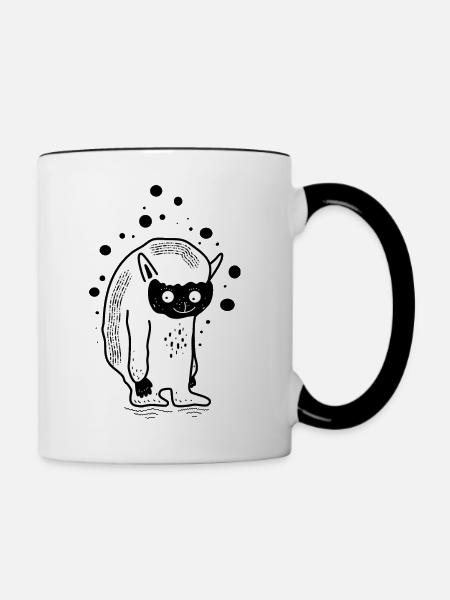 Yeti sous la neige - Mug contrasté - blanc/noir