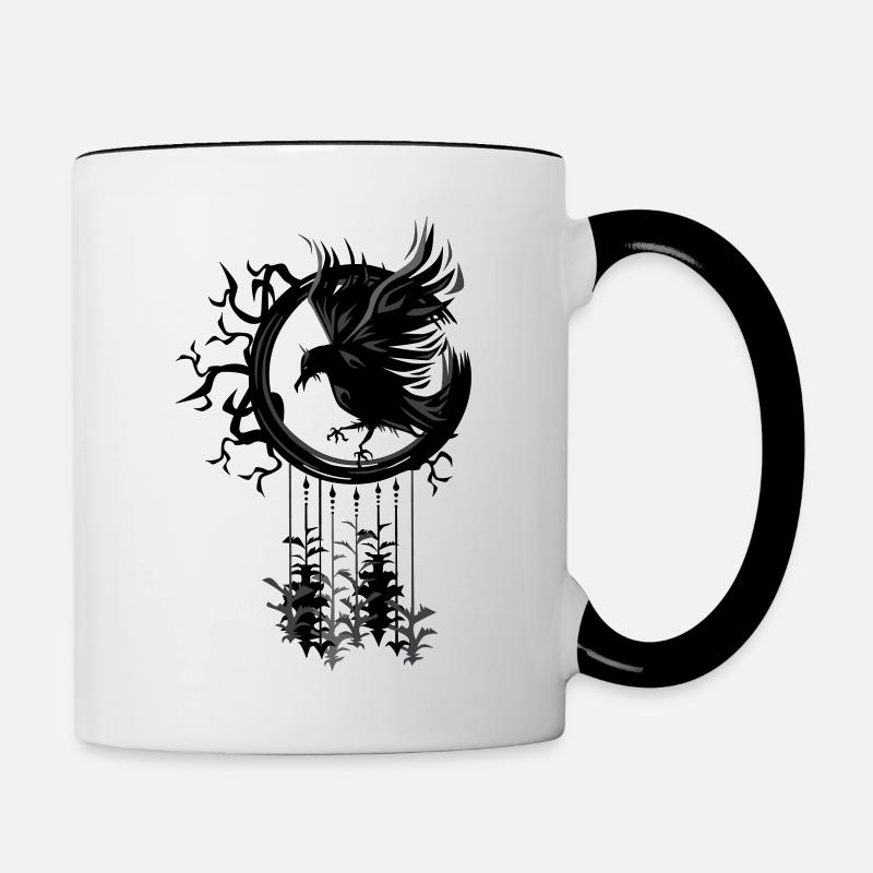 La liberté du corbeau - Mug contrasté - blanc/noir