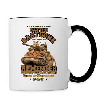 Schlacht von Bastogne - Ww2 - Landung in der Normandie - Tasse zweifarbig - Weiß/Schwarz - Rechts