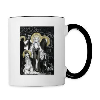Neue Maria Königin der Welt der Toten - Tasse zweifarbig - Weiß/Schwarz - Rechts