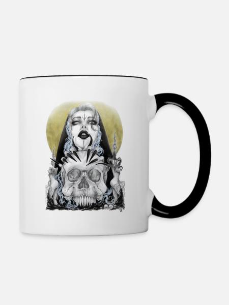 Nachtrituale - Tasse zweifarbig - Weiß/Schwarz