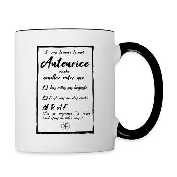 Auteurice - Mug contrasté - blanc/noir - Droite