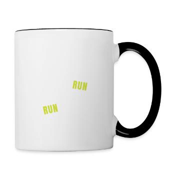 Lauf - sportliche Geschenkidee - Tasse zweifarbig - Weiß/Schwarz - Rechts