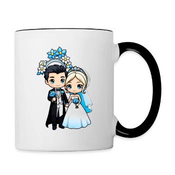 Just Married - For Wedding - Contrasting Mug - white/black - Right