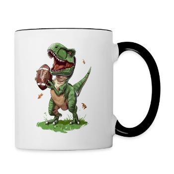 Trex American Football Dino - Contrasting Mug - white/black - Right