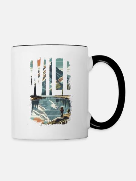 WILDE ERKUNDUNG - Tasse zweifarbig - Weiß/Schwarz
