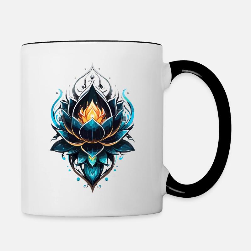 Fee Blauer Lotus - Tasse zweifarbig - Weiß/Schwarz