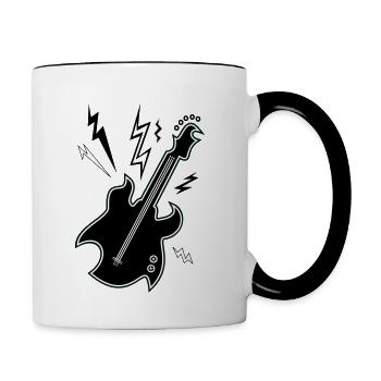 Guitare Noir & Blanc - Mug contrasté - blanc/noir - Droite