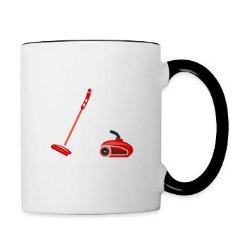 Ich kann keinen Staubsauger haben - Tasse zweifarbig - Weiß/Schwarz - Rechts