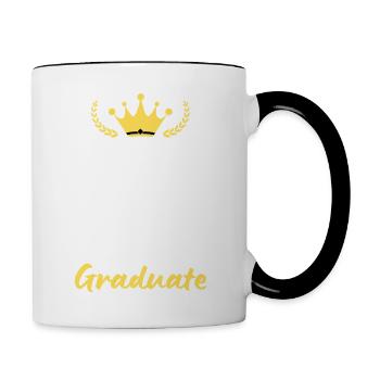 It's impossible to stay calm, I'm going to graduate! - Contrasting Mug - white/black - Right