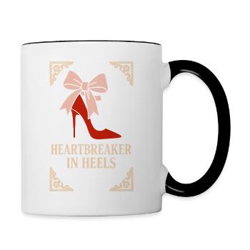 Coquette esthétique noeud motif girly pastel - Mug contrasté - blanc/noir - Droite