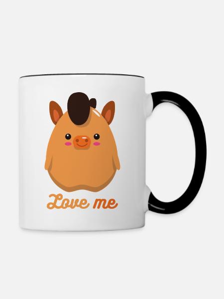 Pferd - Tasse zweifarbig - Weiß/Schwarz