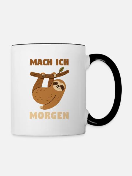 Mach ich morgen - Tasse zweifarbig - Weiß/Schwarz
